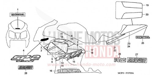 MARK/STRIPE (VTR1000SP2/3-E/ED/F/U) (VTR1000SP4/5/6) VTR1000SP6 de 2006